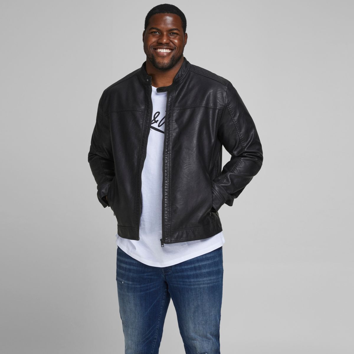 JACK&JONES - Chaqueta Cuero Sintetico Hombre Jack&Jones