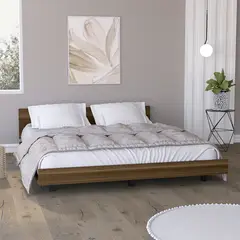 TUHOME - Cama Kaia 2 Plazas Caramelo Wengue