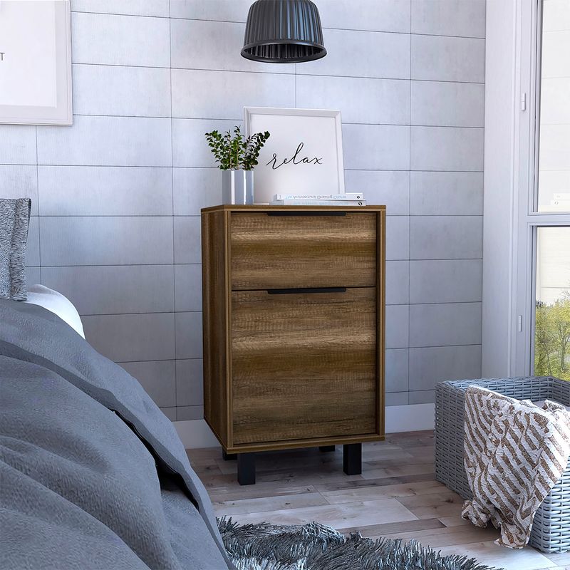TUHOME - Velador Kaia Z41 1 Cajón 1 Puerta Caramelo Wen Tuhome