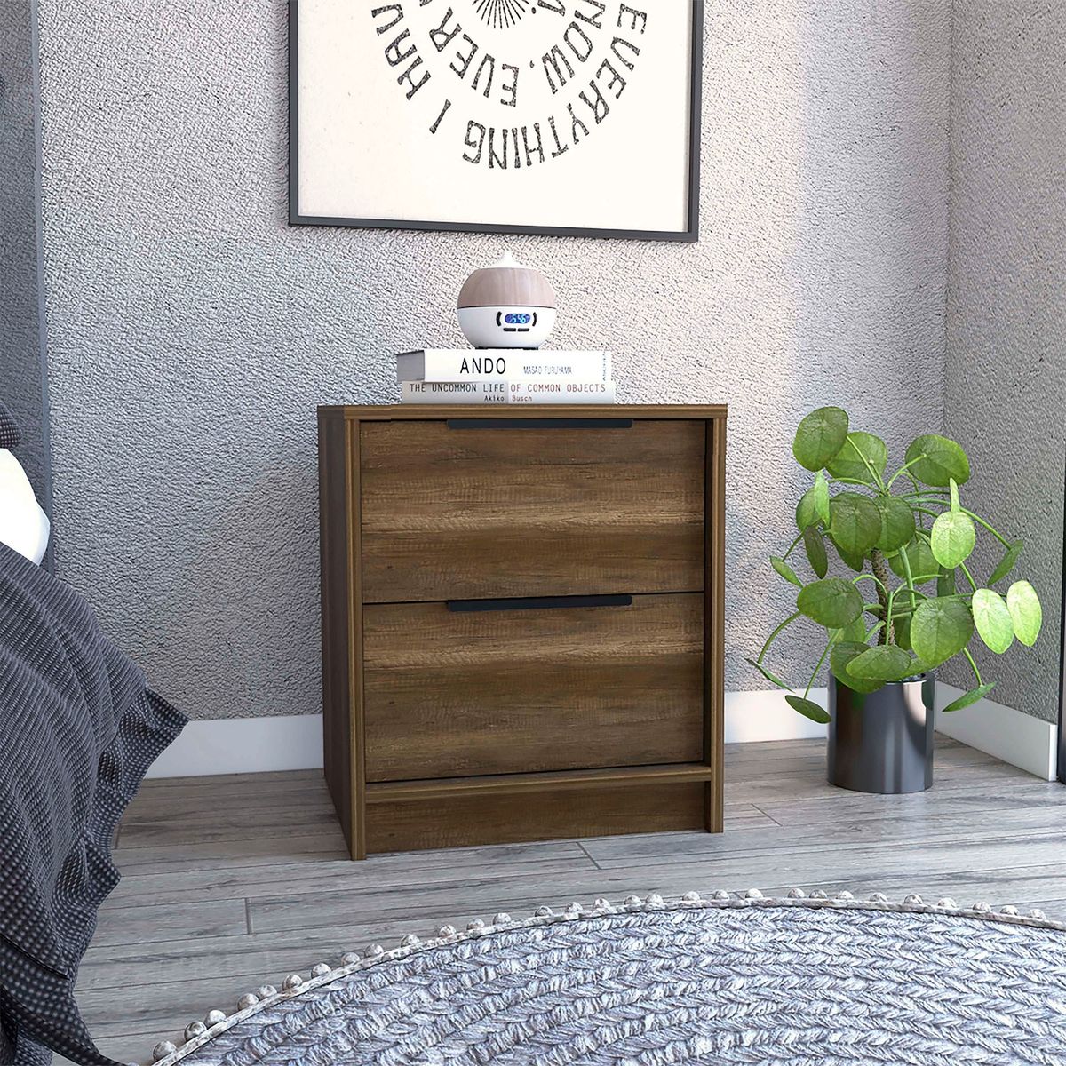 TUHOME - Velador kaia 2 cajones Tuhome