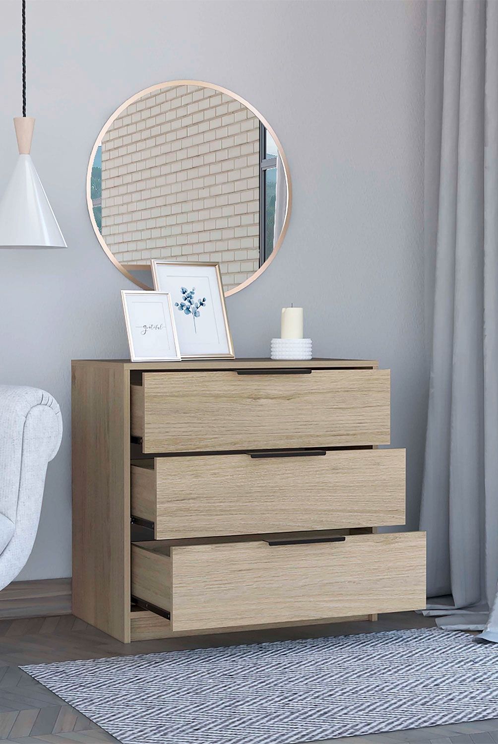 TUHOME - Cómoda Kaia 3 Cajones Tuhome