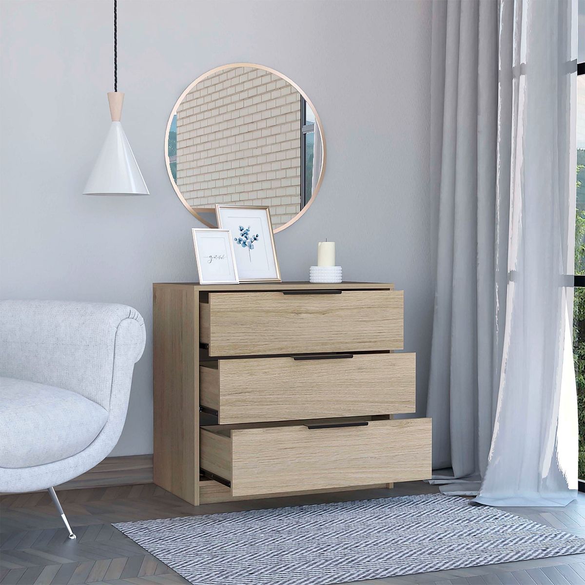 TUHOME - Cómoda Kaia 3 Cajones Tuhome