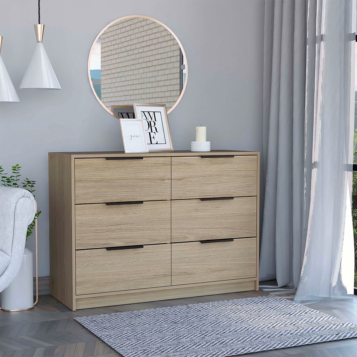 TUHOME - Cómoda Kaia 4 Cajones 2 Puertas Rov Blanco Marquez Tuhome