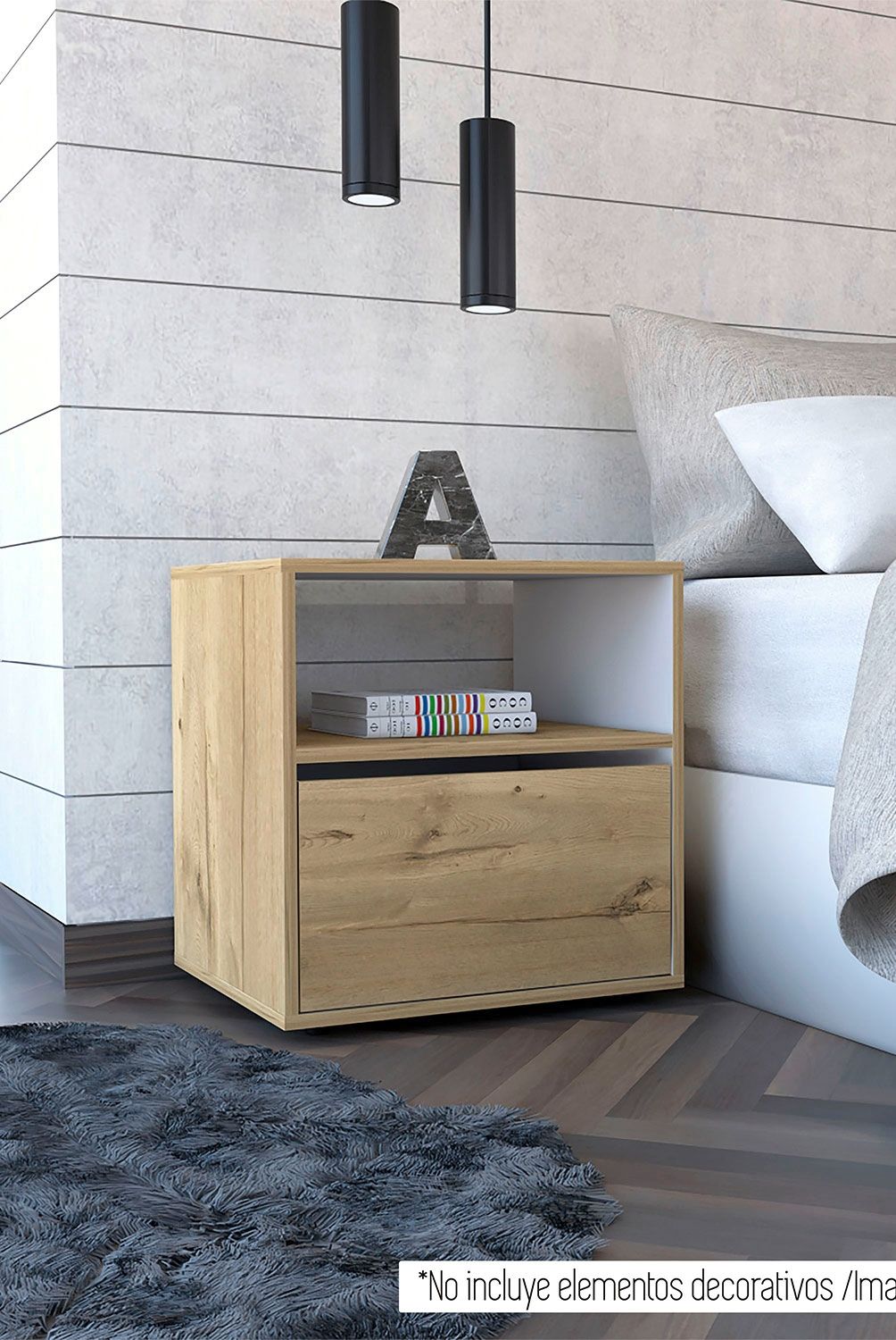 TUHOME - Velador Sleep S-52 Duna Blanco Tuhome