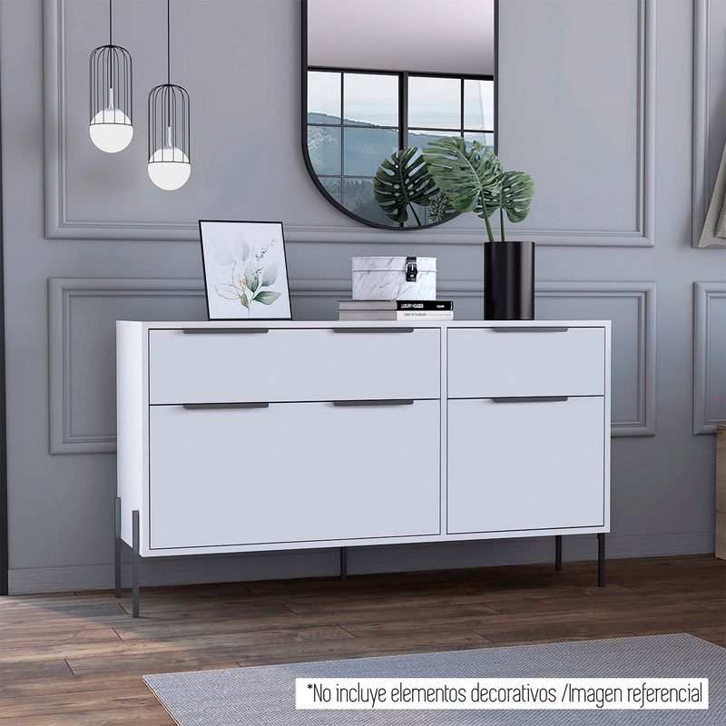 TUHOME - Cómoda White Coll 4 Cajones Tuhome