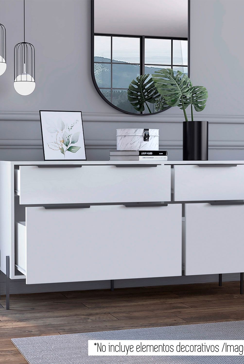 TUHOME - Cómoda White Coll 4 Cajones Tuhome