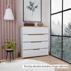 TUHOME - Cómoda Bi Color 4 Cajones