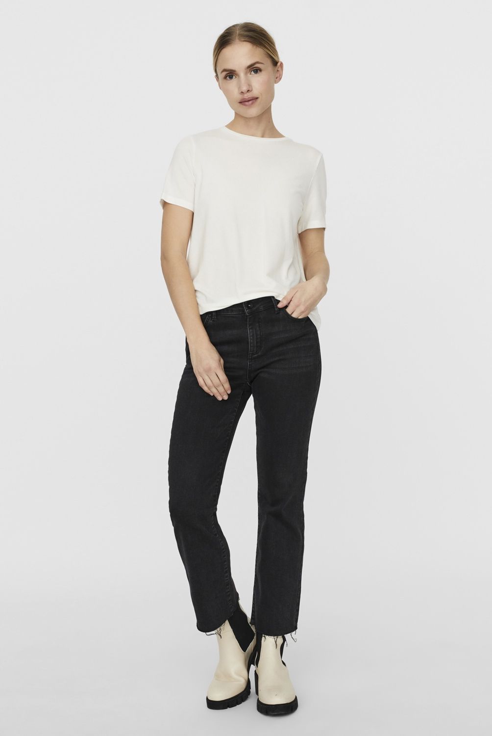VERO MODA - Polera Lisa Manga Corta Mujer Vero Moda