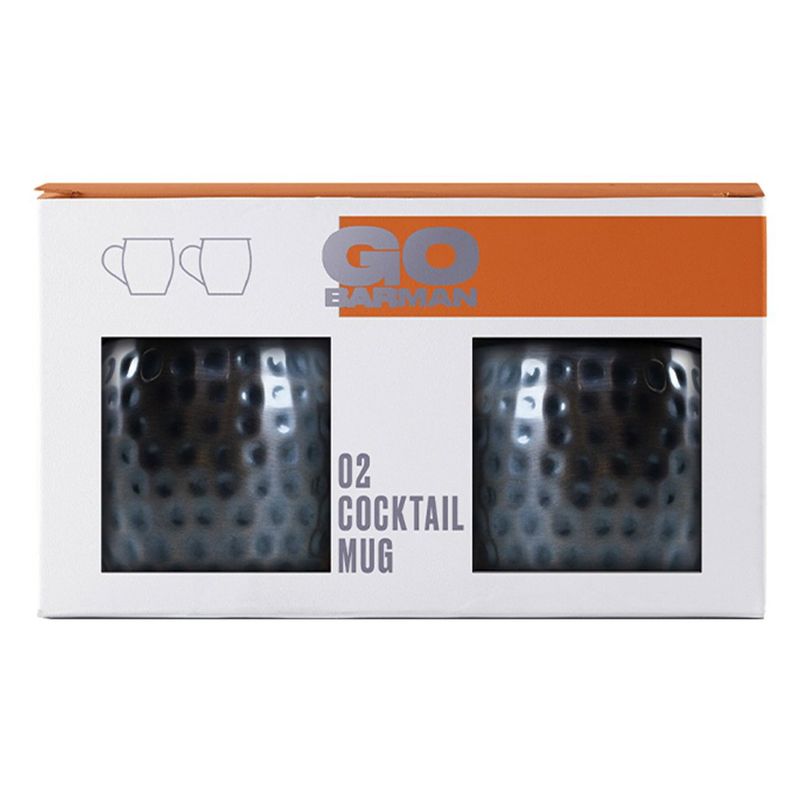 GO BARMAN - Set 2 Moscow Mule Mug 500Cc Negro Go Barman