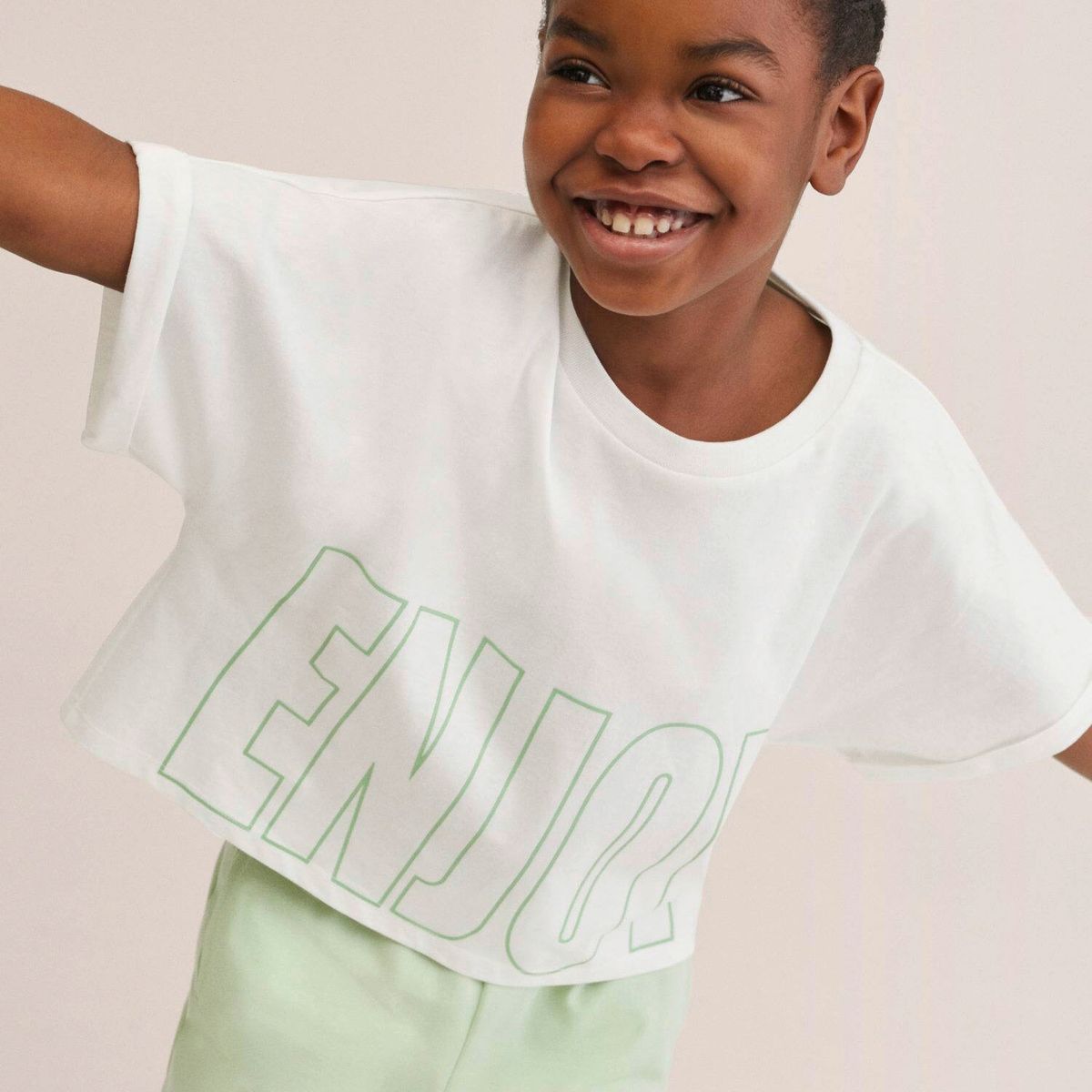 MANGO KIDS - Mango Kids Polera Oversize Mensaje