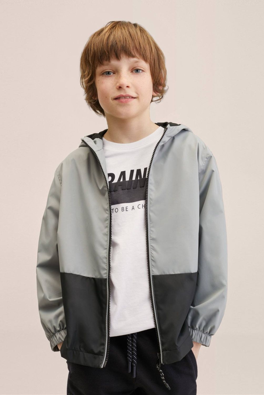 MANGO KIDS - Mango Kids Chaqueta Cortavientos Bicolor