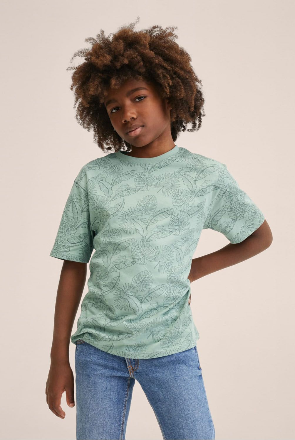 MANGO KIDS - Polera Estampado Hojas Frog Niño Mango Kids