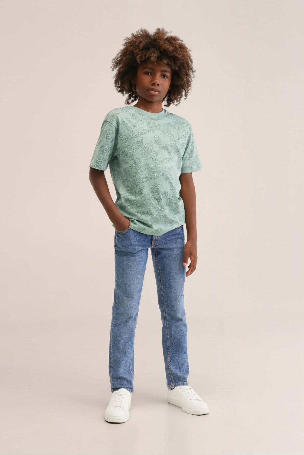 MANGO KIDS - Polera Estampado Hojas Frog Niño Mango Kids