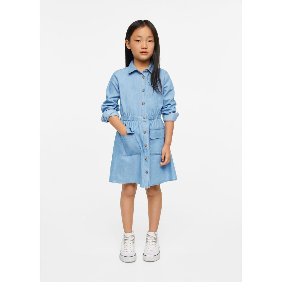 MANGO KIDS - Mango Kids Vestido Camisero Algodón