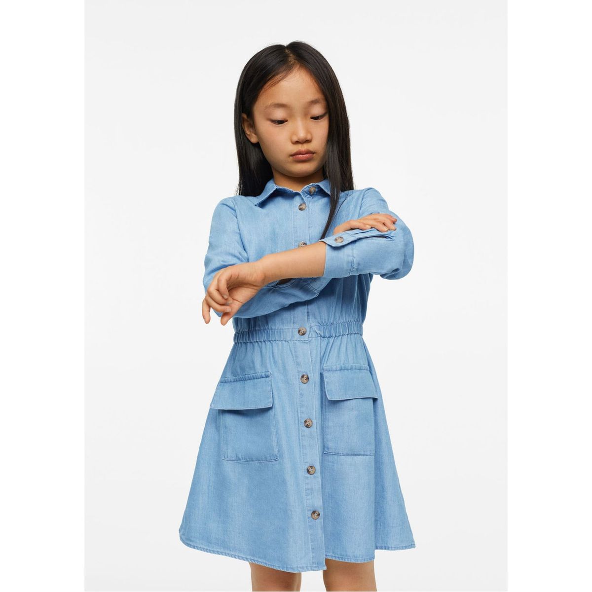 MANGO KIDS - Mango Kids Vestido Camisero Algodón