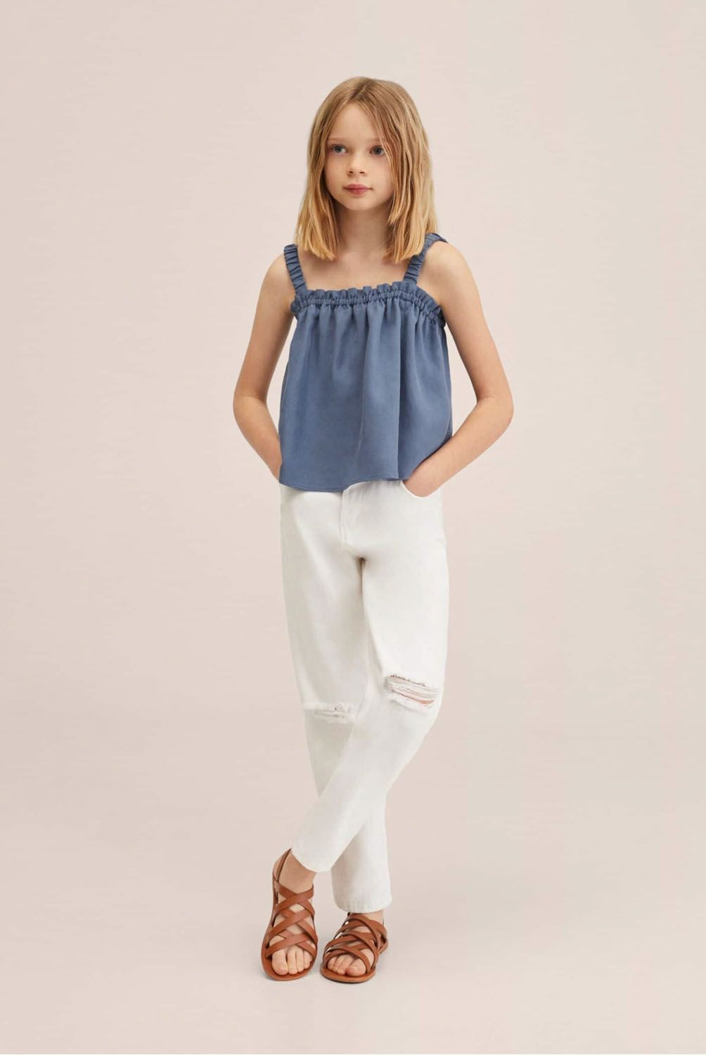 MANGO KIDS - Mango Kids Top Tirantes Fruncidos