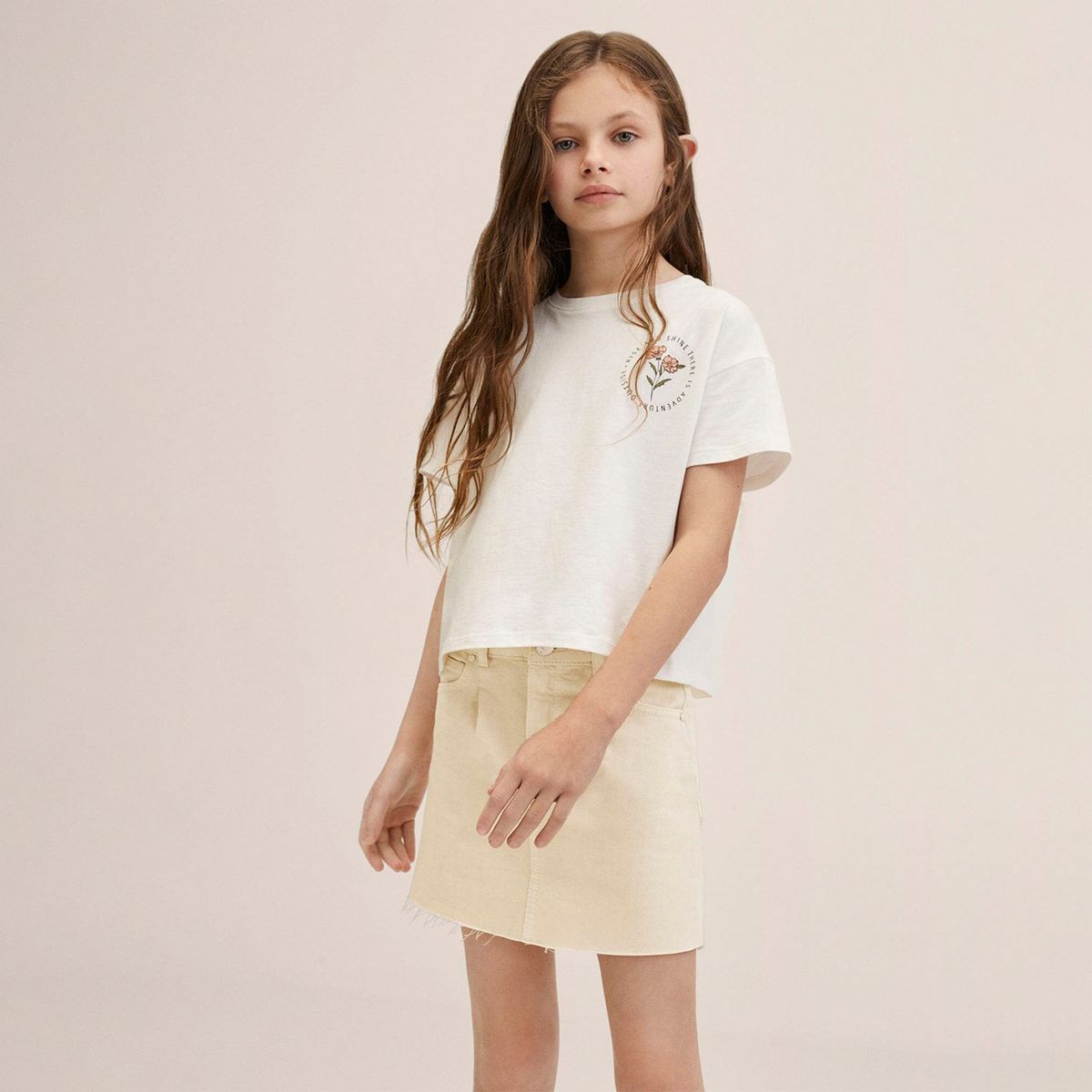 MANGO KIDS - Mango Kids Falda denim Algodón
