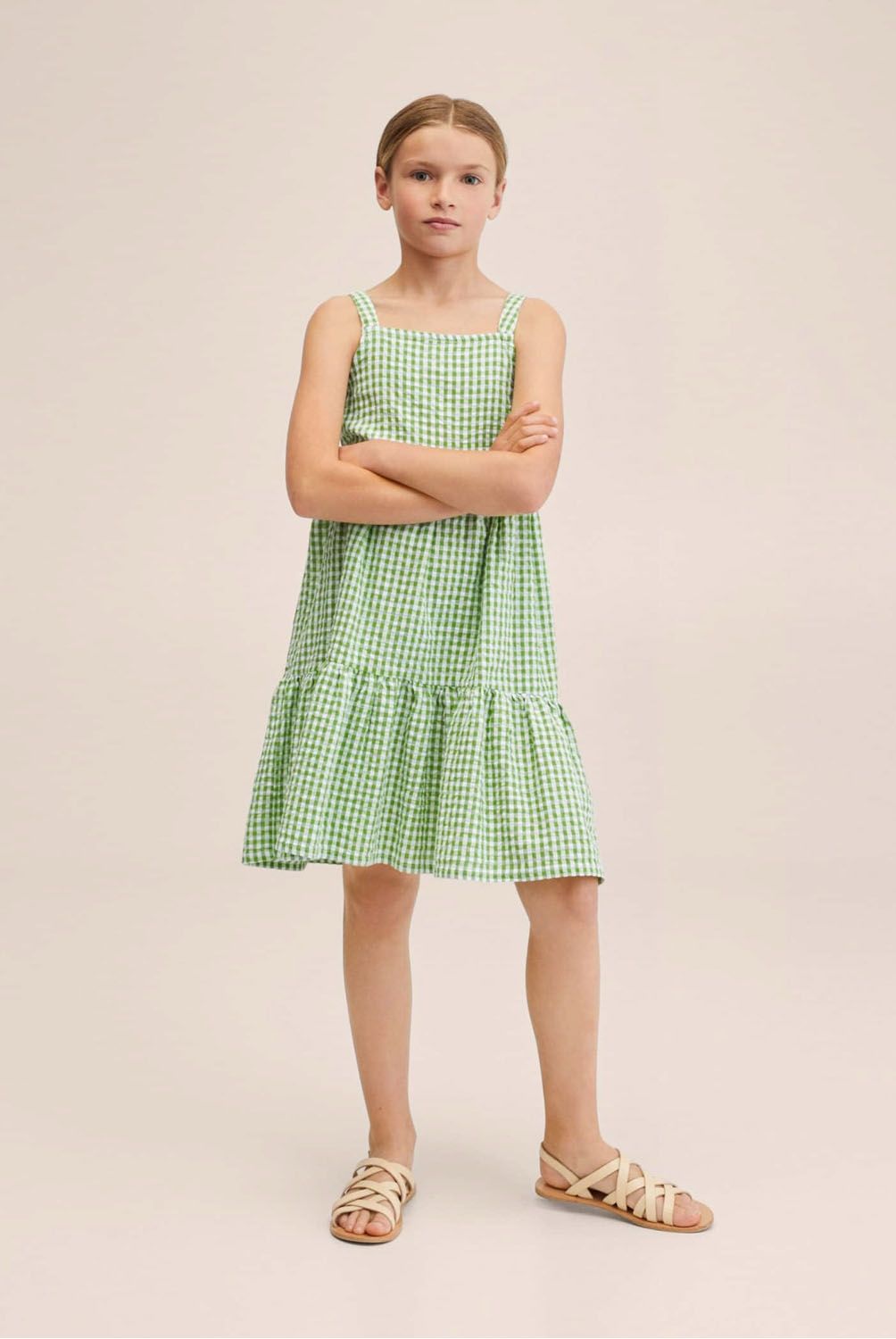 MANGO KIDS - Vestido Cuadro Vichy Niña Mango Kids