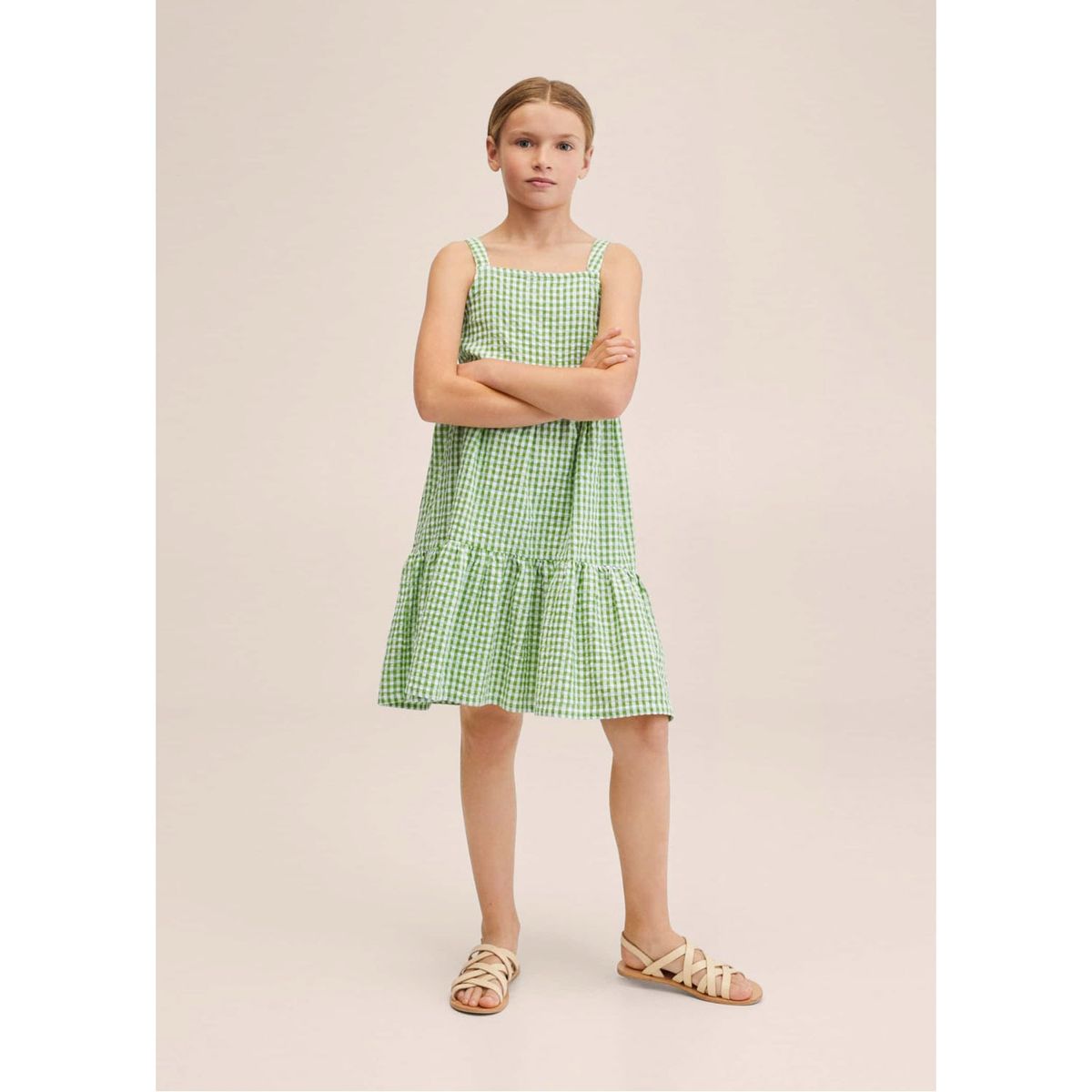 MANGO KIDS - Vestido Cuadro Vichy Niña Mango Kids