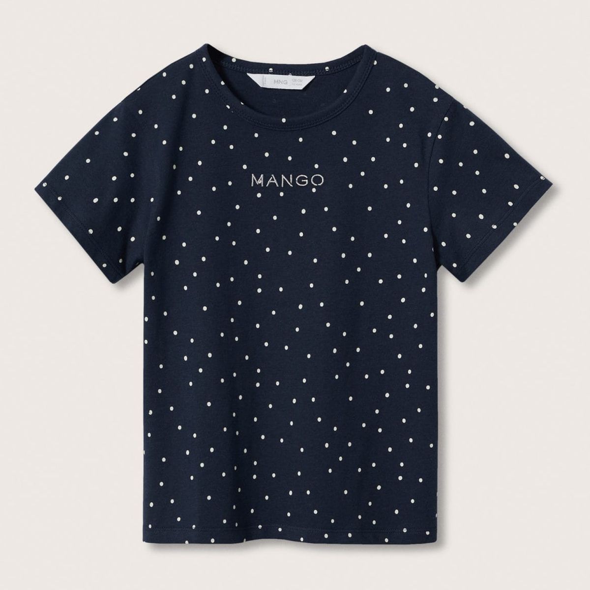 MANGO KIDS - Polera Niña Manga Corta Algodón Mango Logo Mango Kids