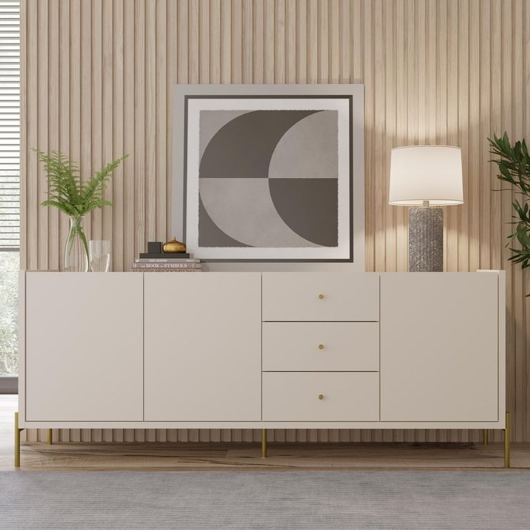 DECOCASA Buffet Jasper Off White Gold