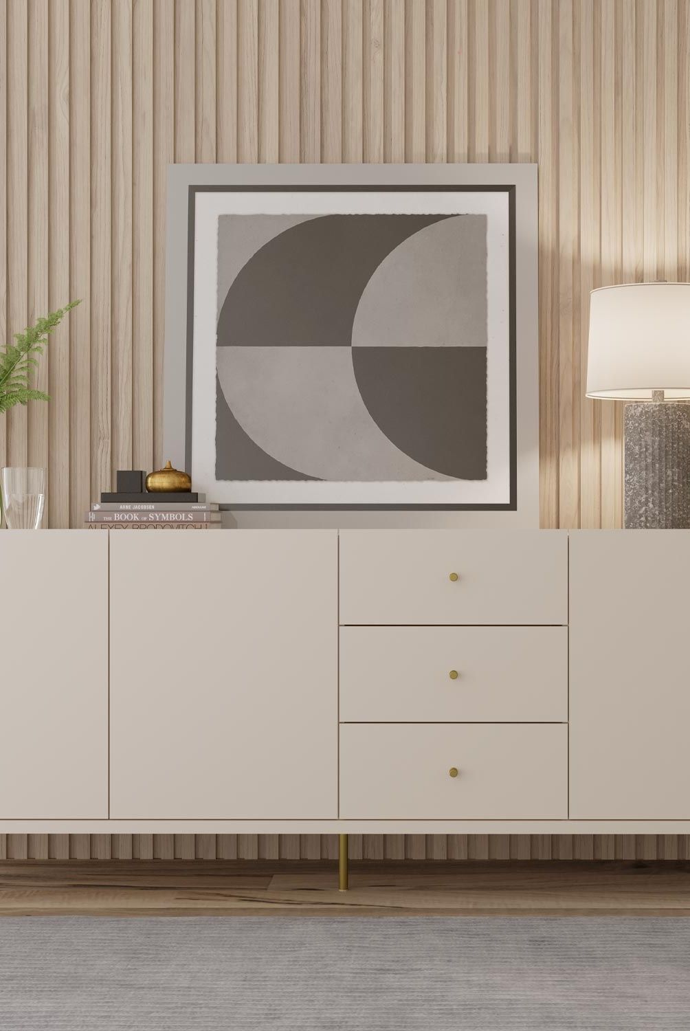 DECOCASA - Buffet Jasper Off White Gold Decocasa