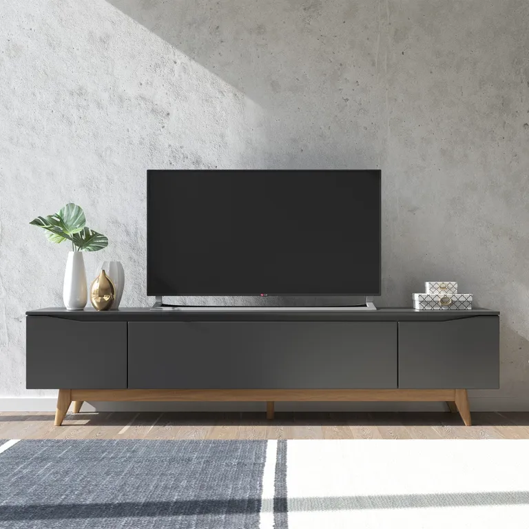 DECOCASA Rack TV 80 pulgadas Flynt Negro