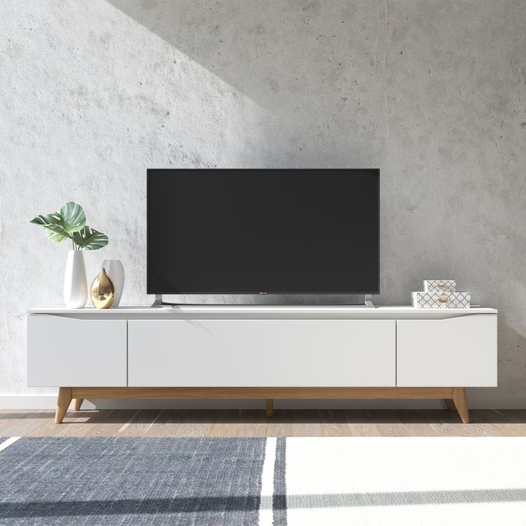 DECOCASA Rack TV 80 pulgadas Flynt Off Whithe