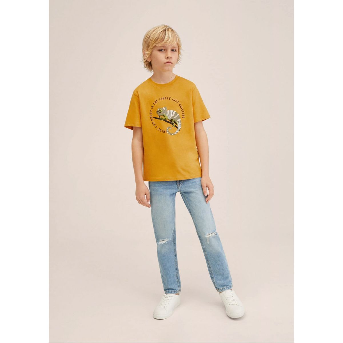 MANGO KIDS - Polera Estampada Algodón Niño Mango Kids