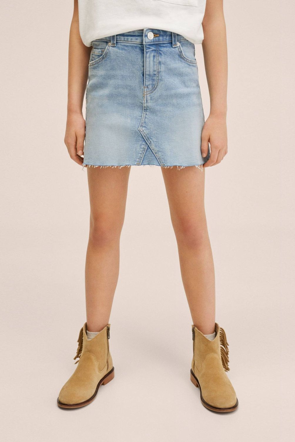 MANGO KIDS - Falda denim Bajo deshilachado Sue Niña Mango Kids