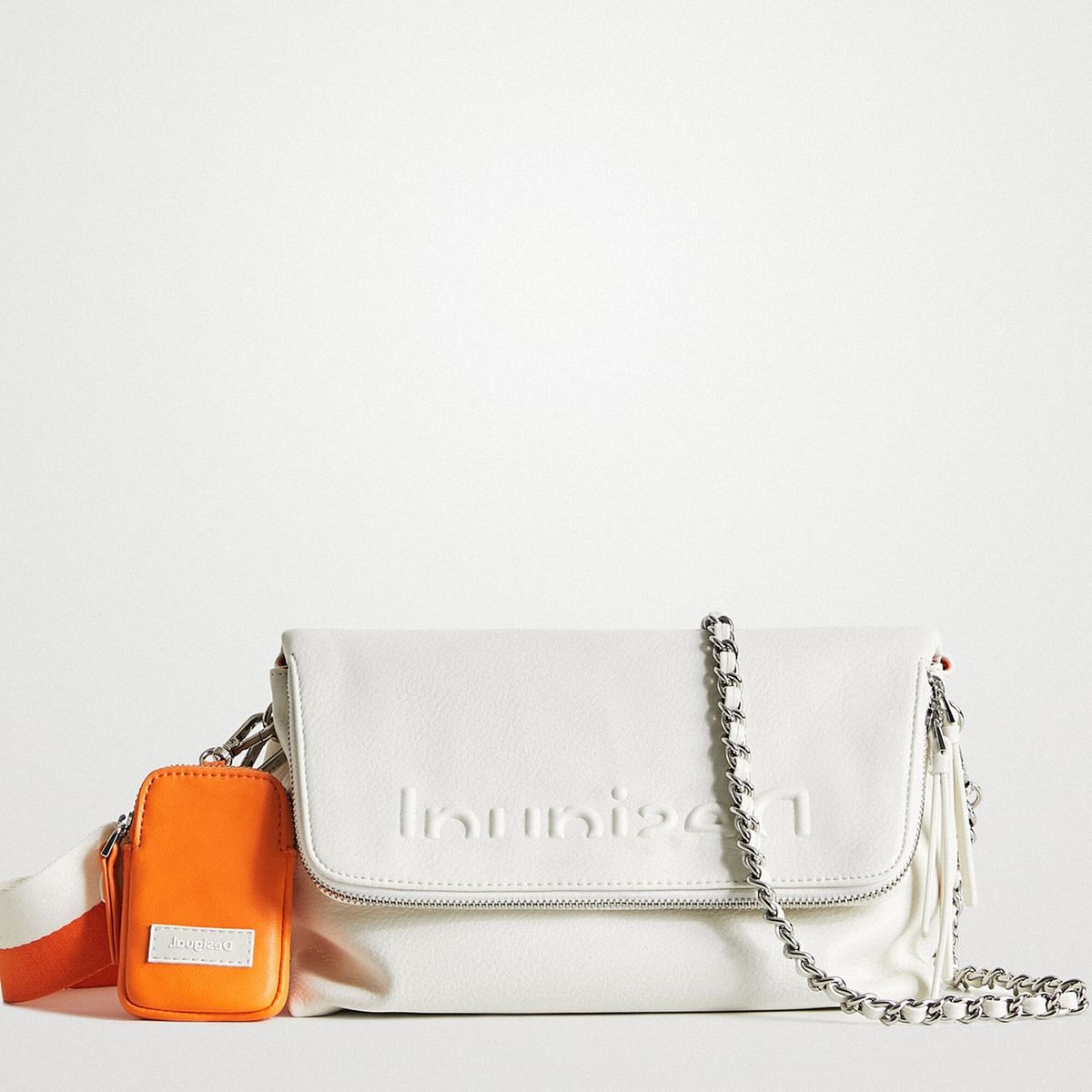 DESIGUAL - Desigual Cartera Bandolera Blanca con Monedero