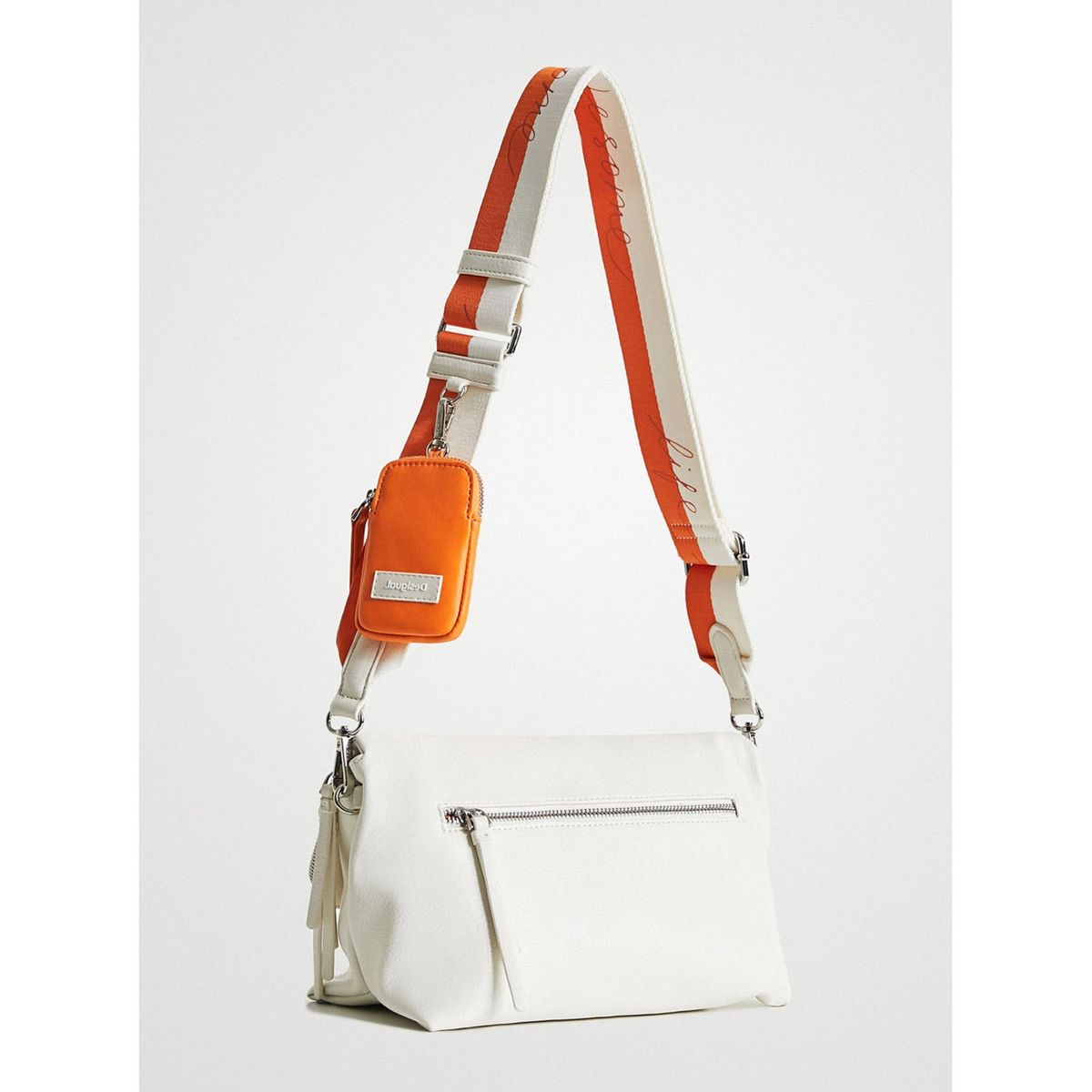 DESIGUAL - Desigual Cartera Bandolera Blanca con Monedero