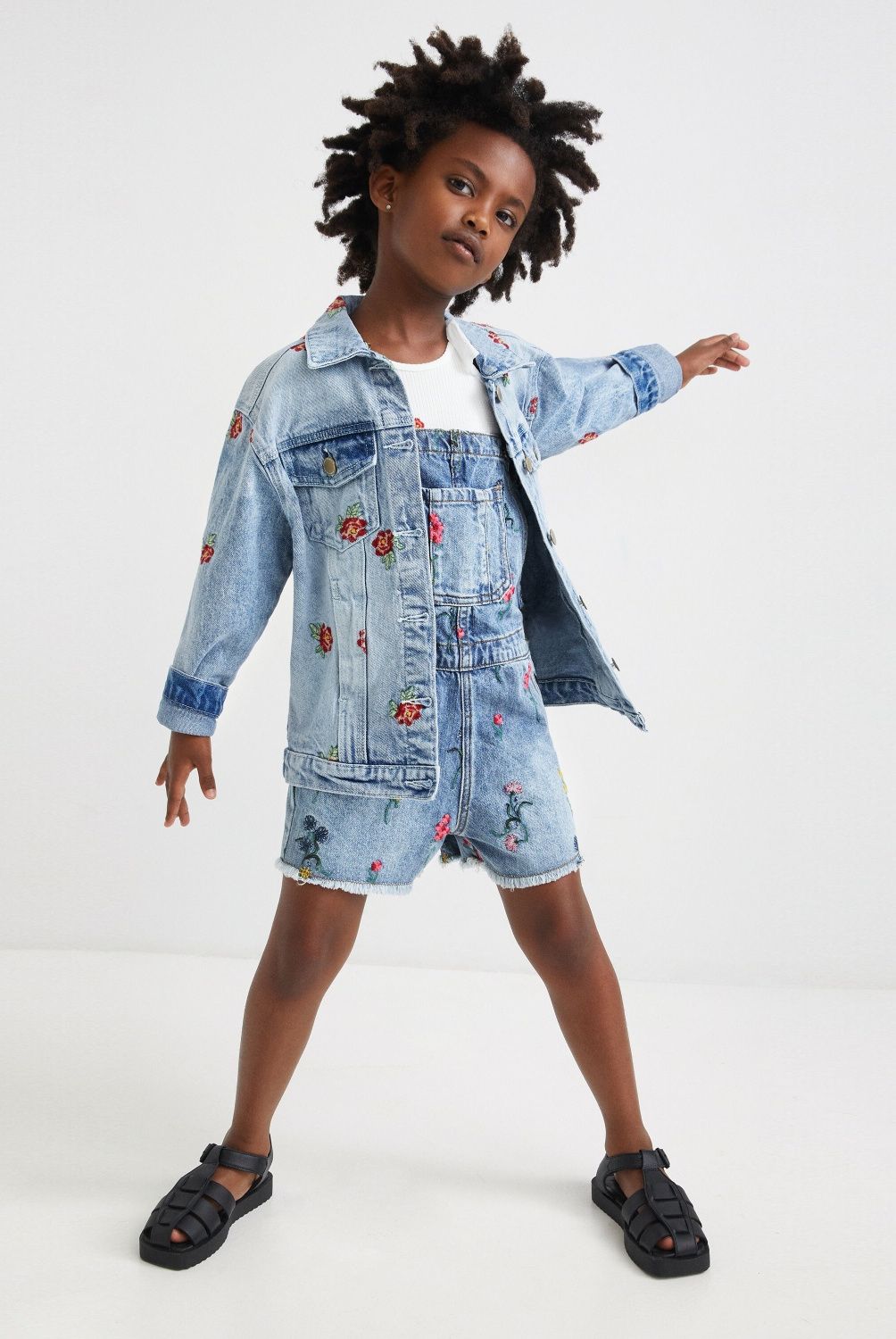 DESIGUAL - Chaqueta Denim Estampada Algodón Niña Desigual