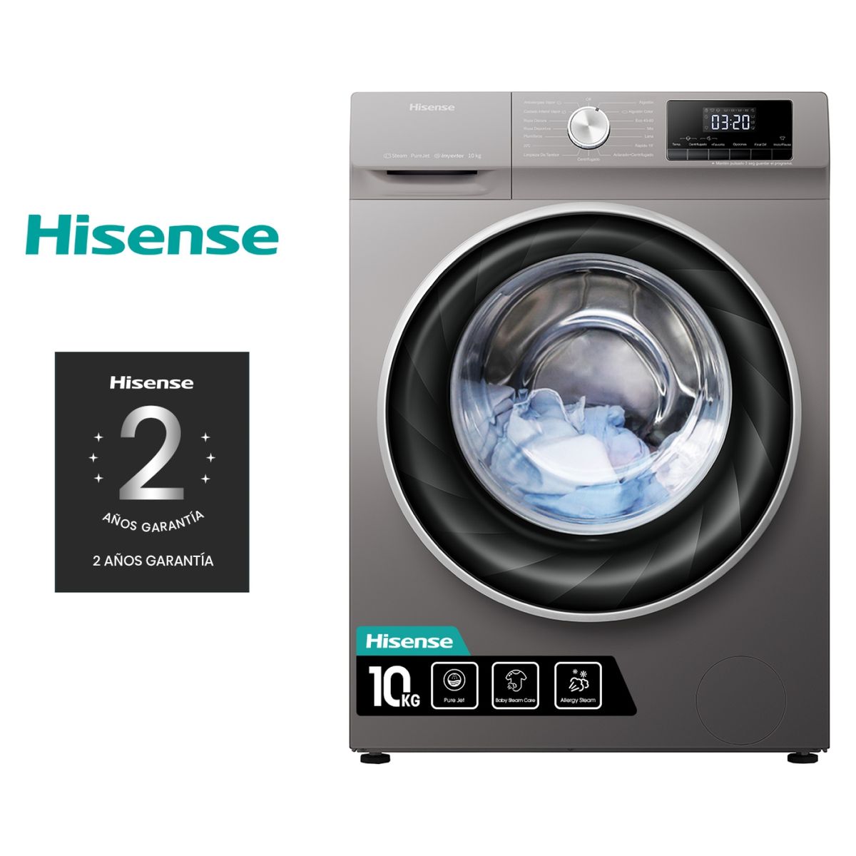 HISENSE - Lavadora Hisense Automática 10 kg WFQY1014