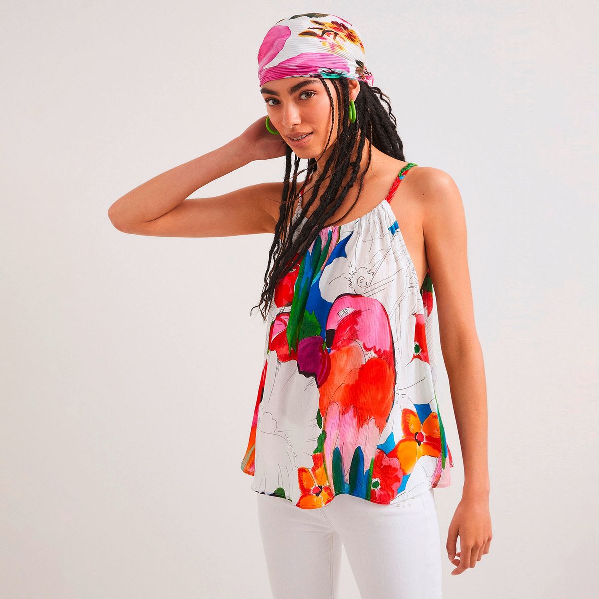 DESIGUAL - Desigual Blusa Estampada Sin Mangas Mujer