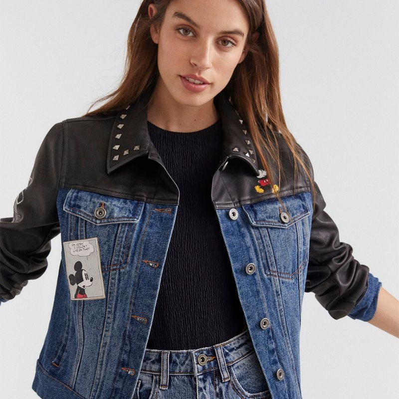 DESIGUAL - Desigual Chaqueta Denim Mickey Algodón Mujer