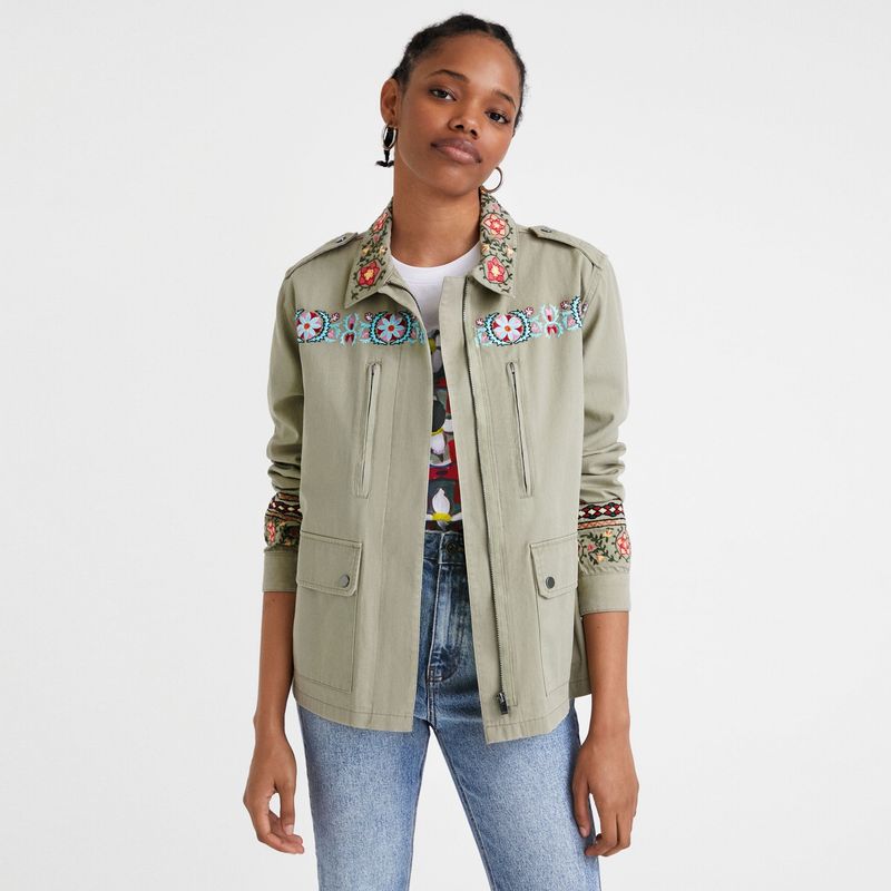 DESIGUAL Desigual Chaqueta Denim Estampada Algodón Mujer