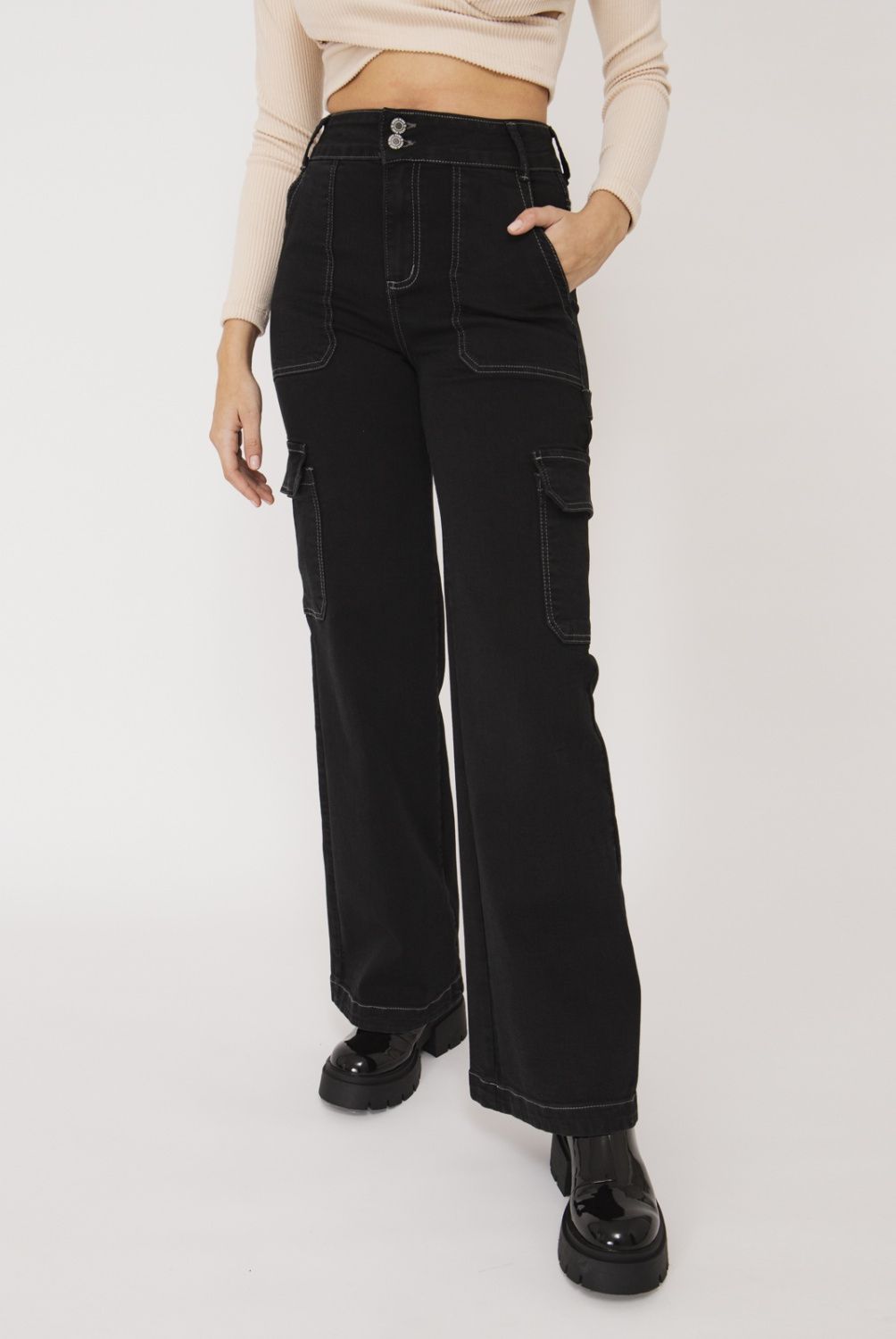 Efesis - Efesis Jeans Wide Leg Tiro Alto Mujer
