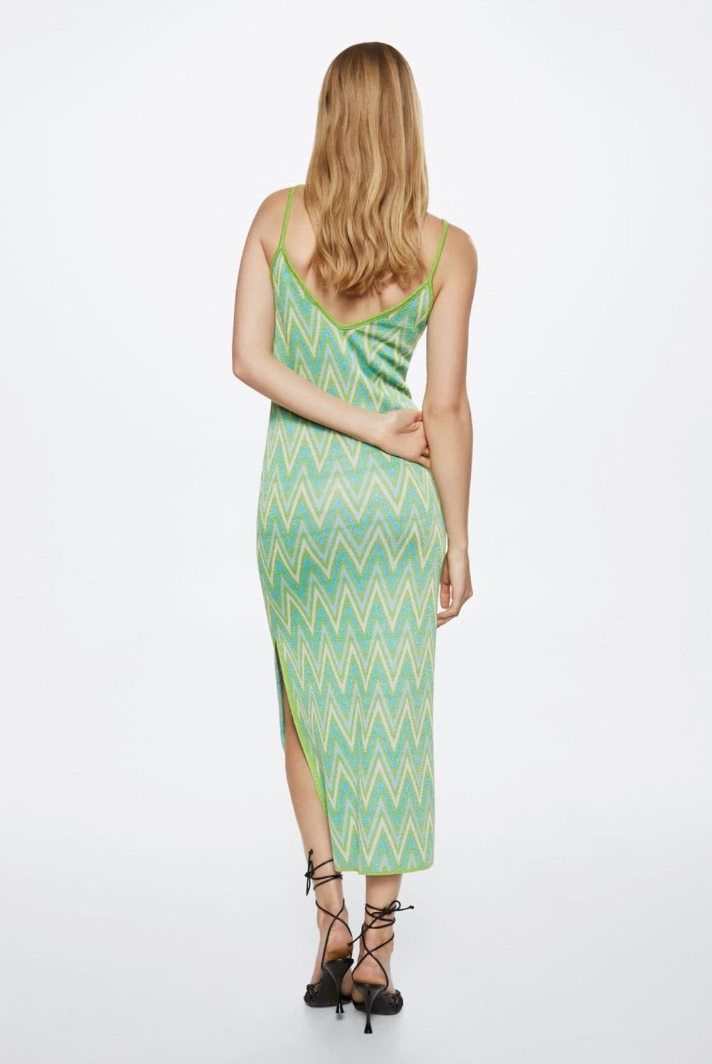 MANGO - Vestido Punto Lurex Massiel Mujer Mango