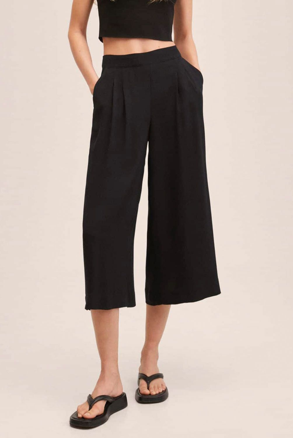 MANGO - Pantalón Culotte Fluido Life Mujer Mango
