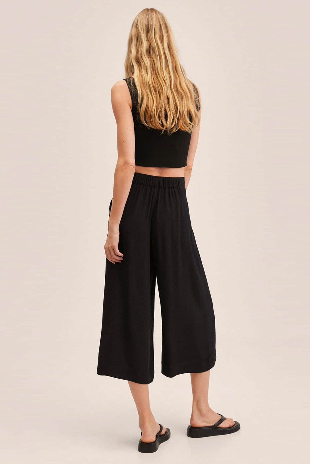 MANGO - Pantalón Culotte Fluido Life Mujer Mango