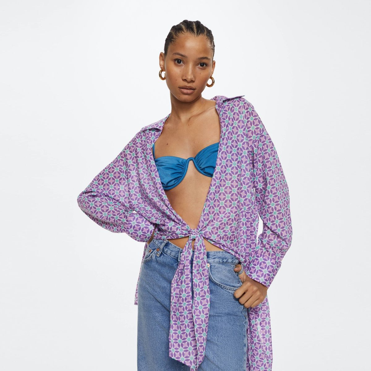 MANGO - Mango Camisa Estampado Geométrico Jaipur Mujer