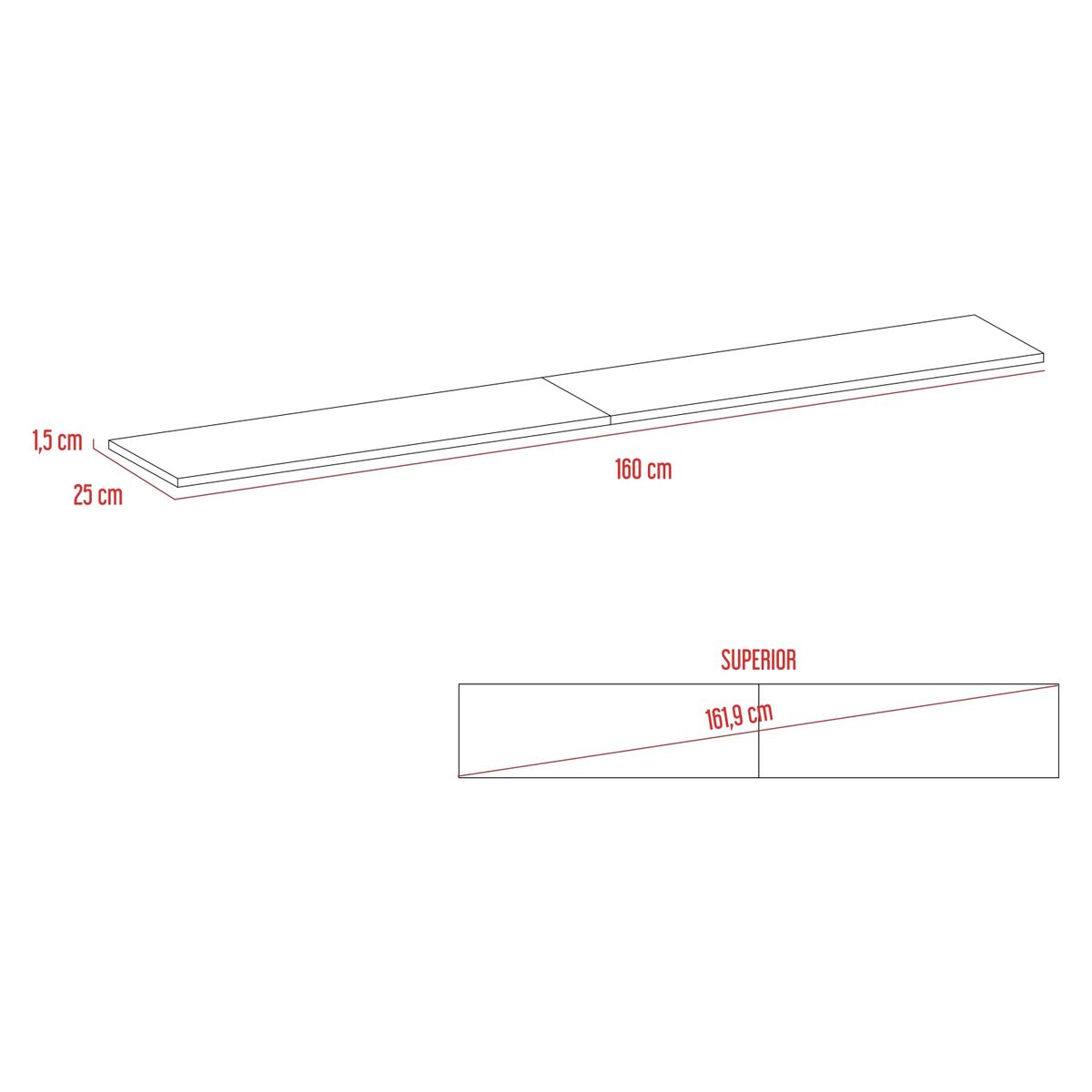 TUHOME - Repisa Vassel Wall Miel Plomo Tuhome