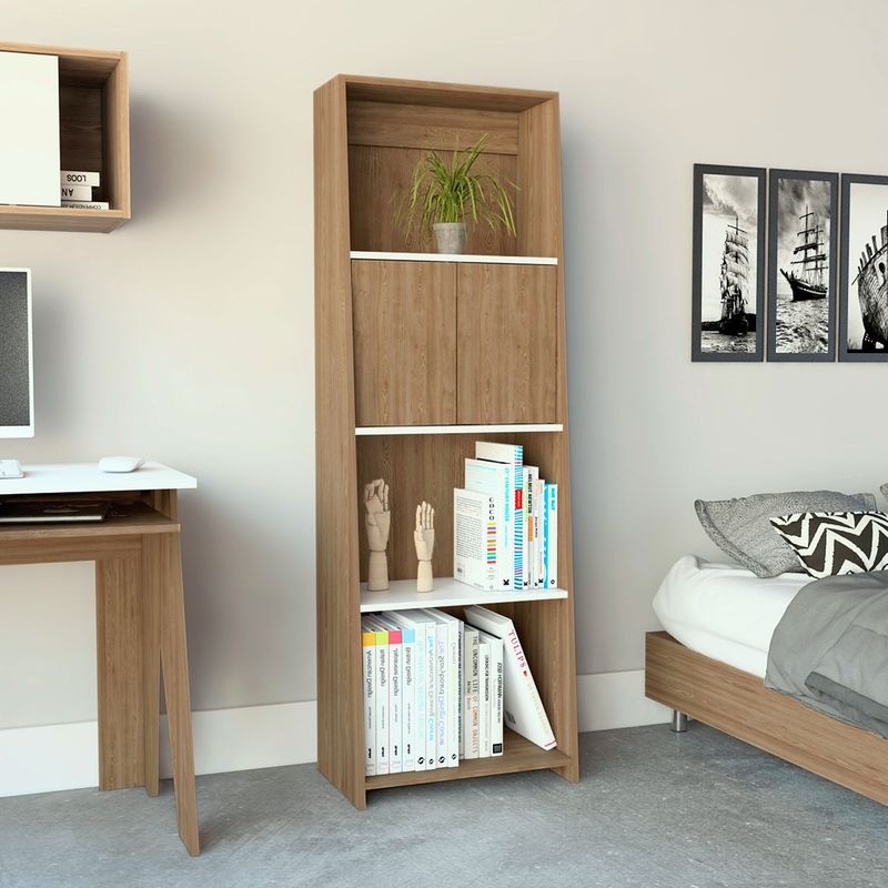 TUHOME - Biblioteca Note 1.60 Blanco Hg Miel Tuhome