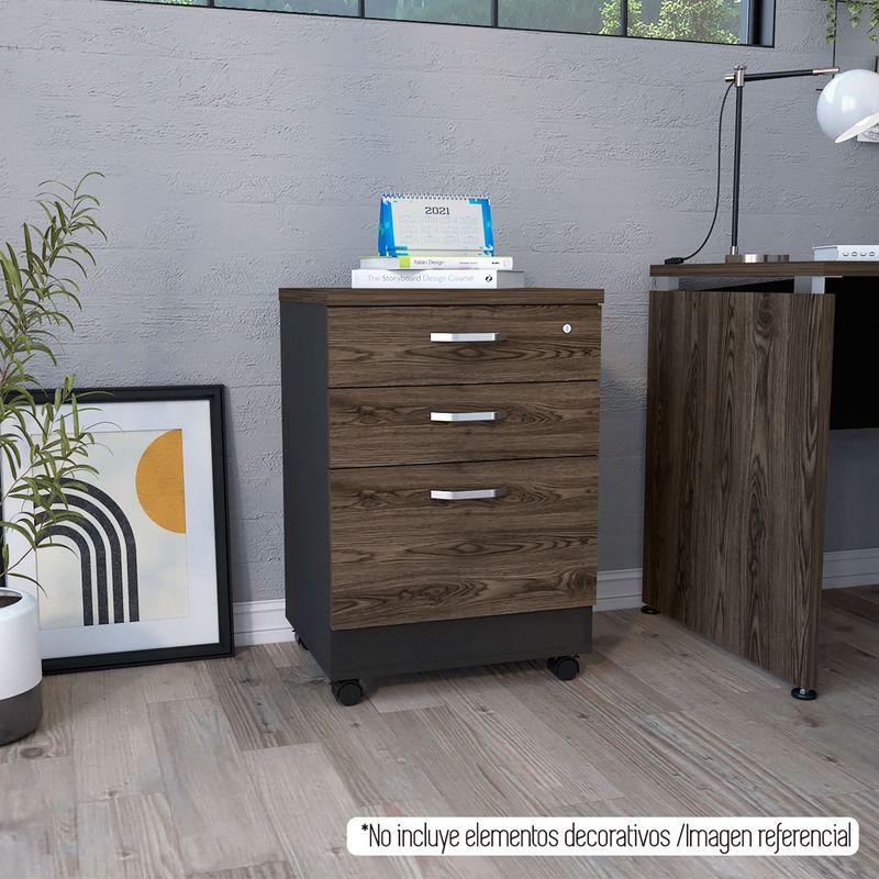 TUHOME - Archivador Home Office 3 Cajones Bajo Tuhome