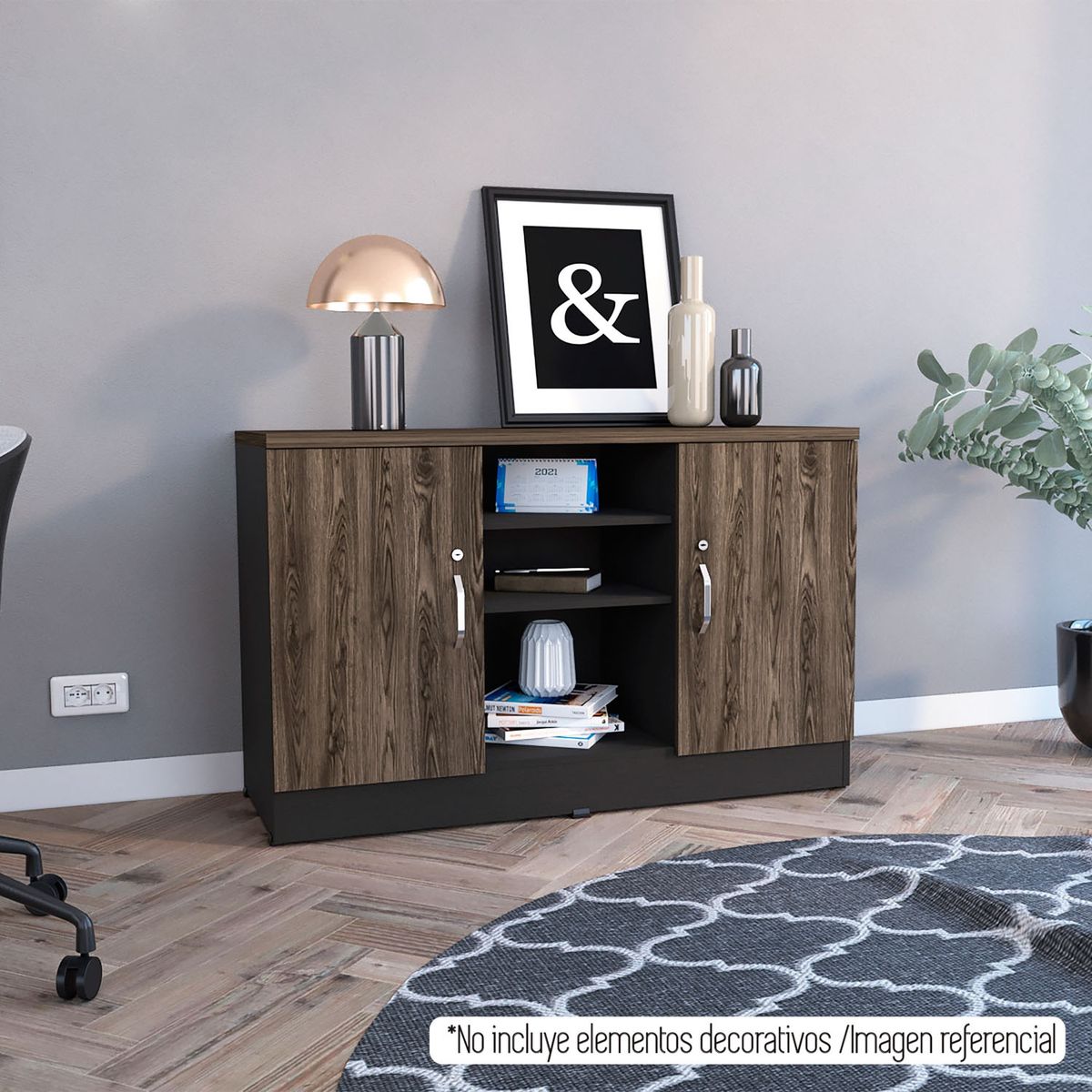 TUHOME - Gabinete Home Office 2 Puertas Tuhome