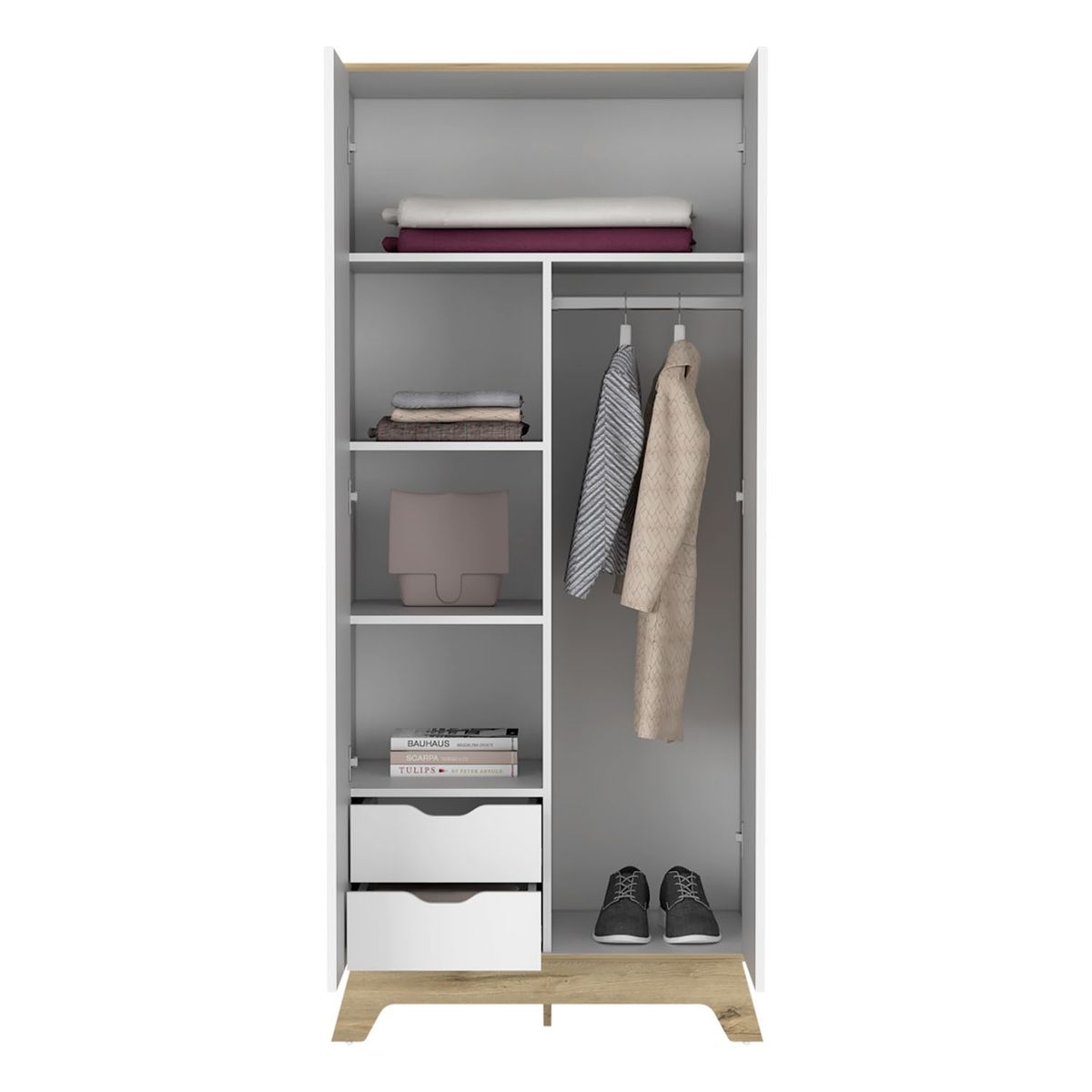 TUHOME - Clóset Bicolor Duna Blanco 2 Puertas 2 Cajones Tuhome