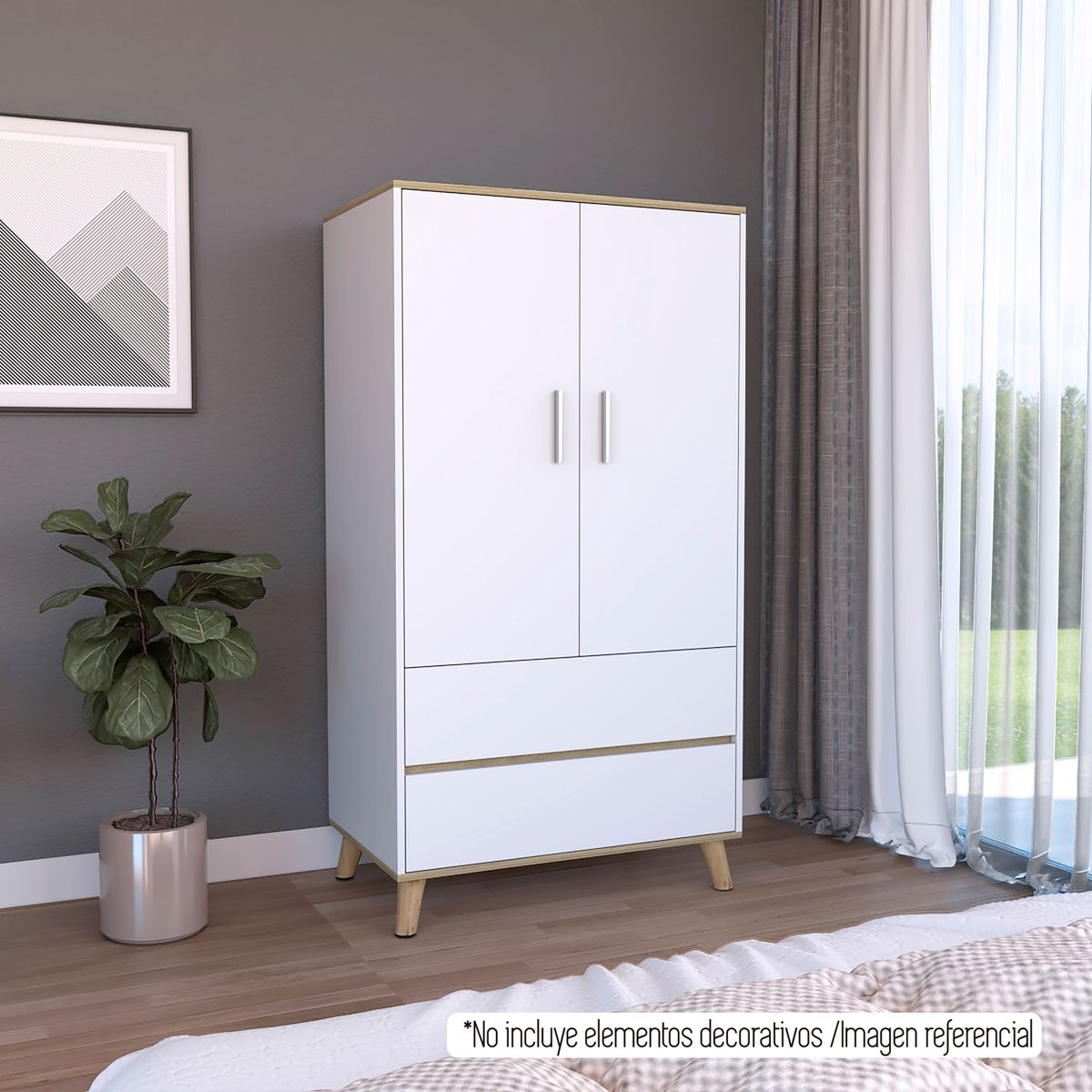 TUHOME - Clóset Bicolor Blanco Duna 2 Puertas 2 Cajones Tuhome