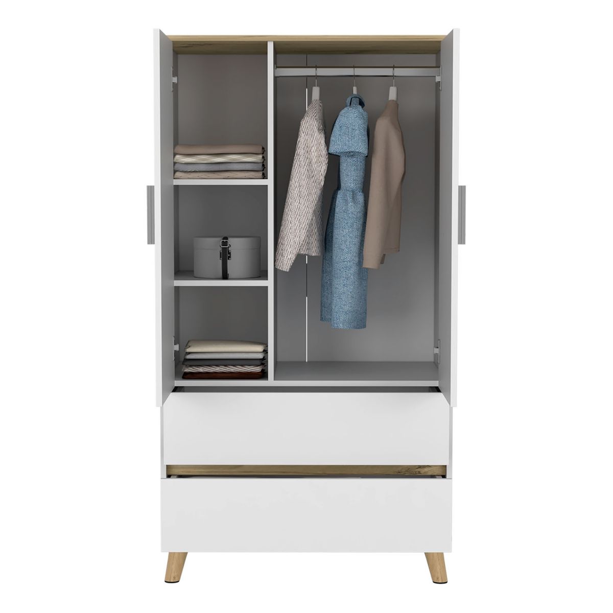 TUHOME - Clóset Bicolor Blanco Duna 2 Puertas 2 Cajones Tuhome