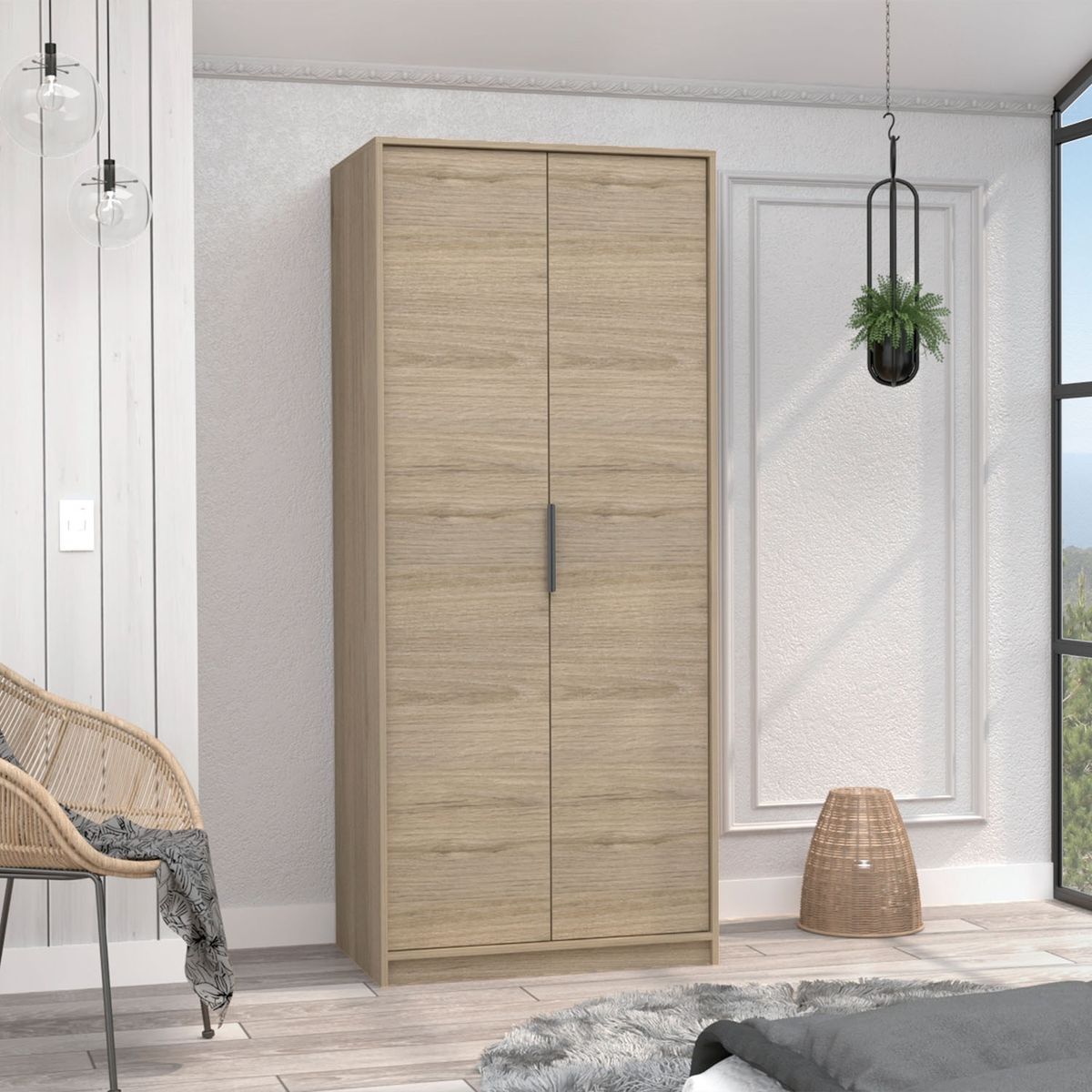 TUHOME - Clóset Kaia 2 Puertas Rovere Blanco Marque Tuhome